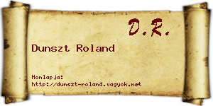 Dunszt Roland névjegykártya
